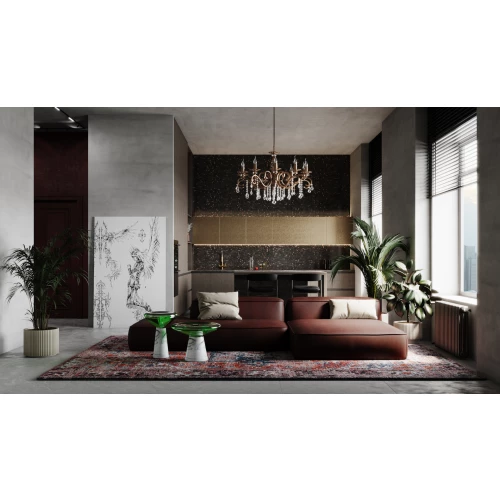 Мозаика Bonaparte Стеклянная мозаика Arabika 20х20 с авантюрином глянцевая коричневая 32,7х32,7 см