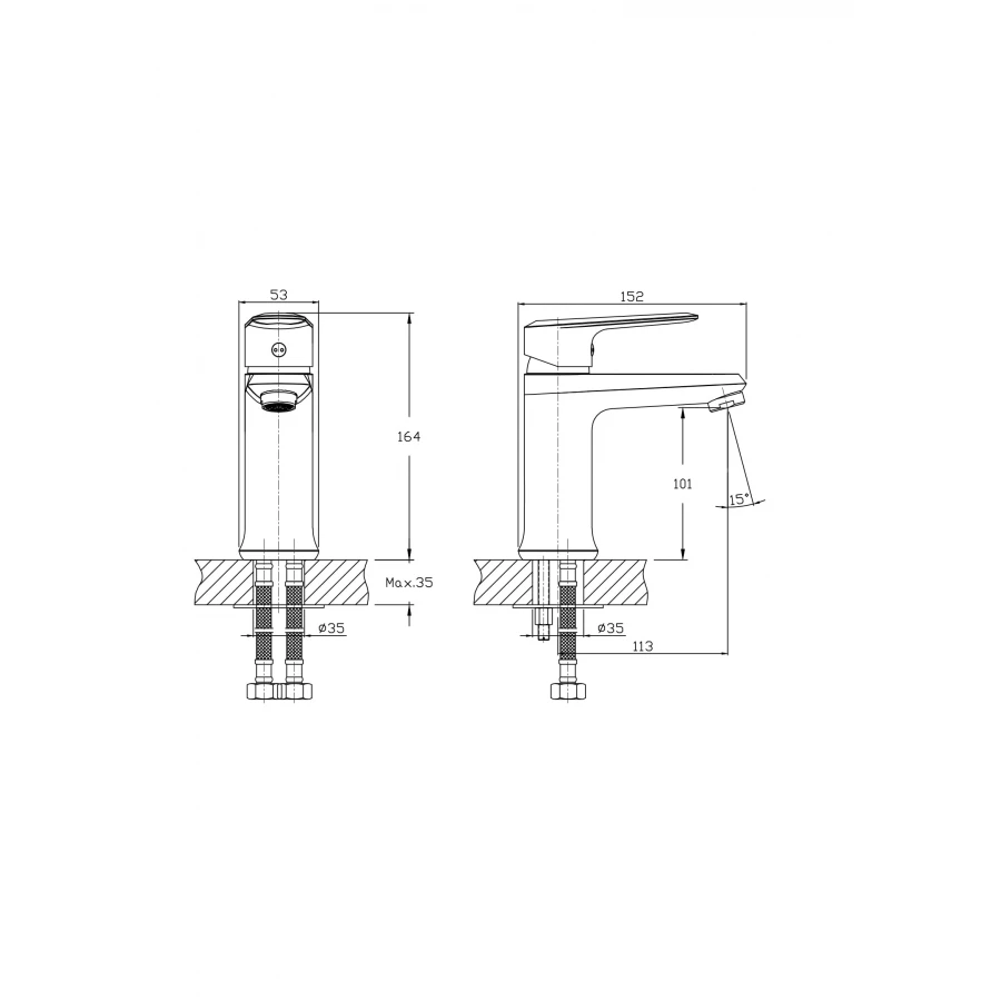 Смеситель для раковины Rush Devon DE7535-11 хром
