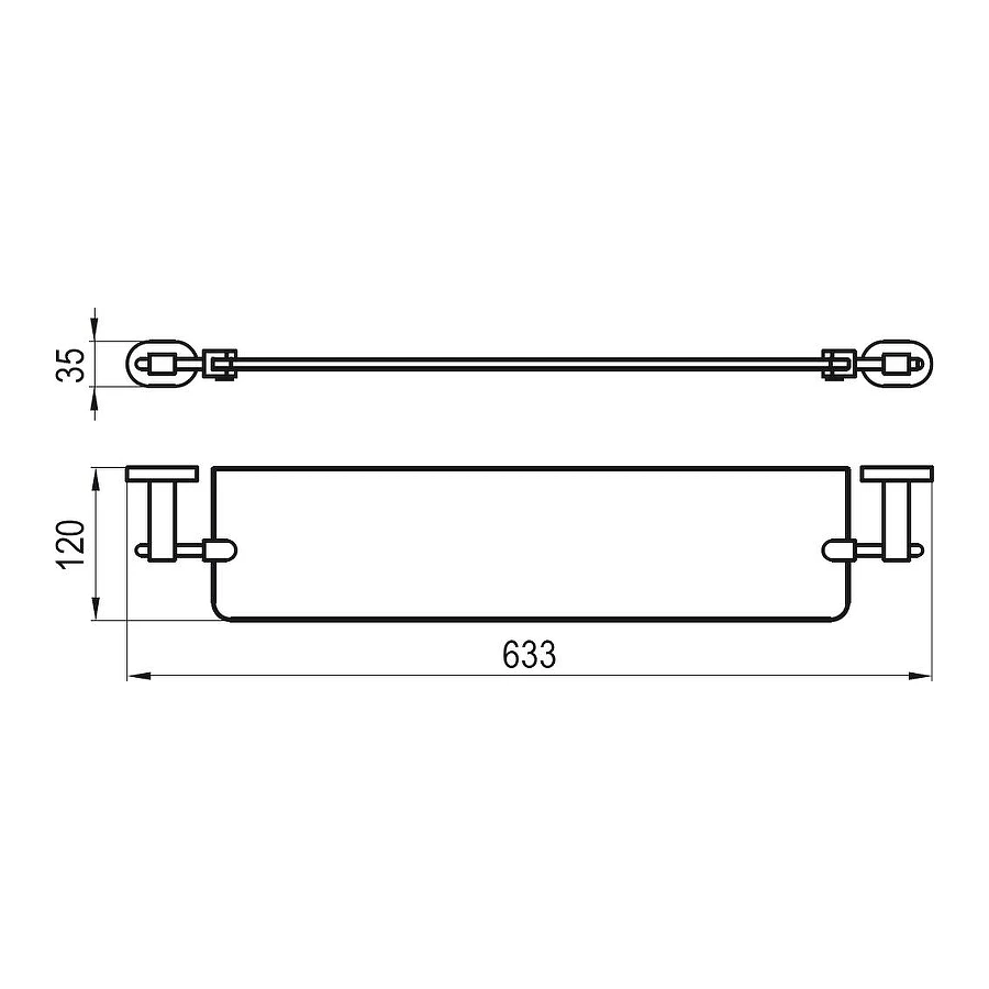 Полка стеклянная Ravak Chrome CR 500.00 X07P195 63,3х3,5 см