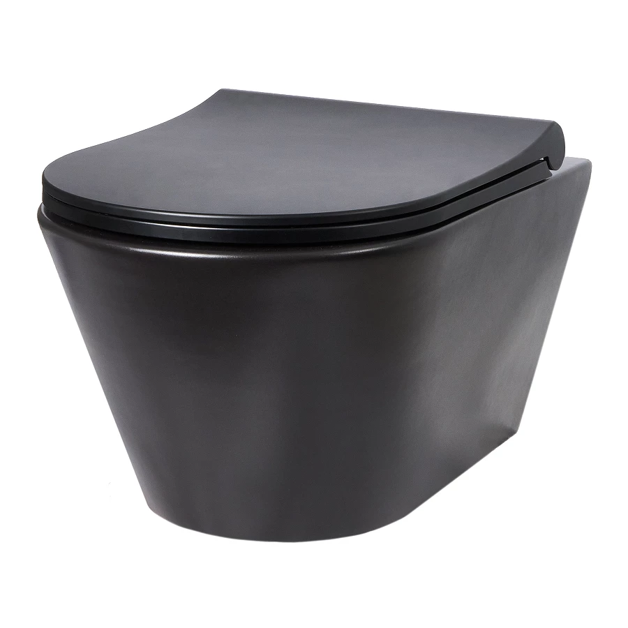 Унитаз подвесной безободковый Creto Logan L3 черный матовый 1003-002-L3BlMat