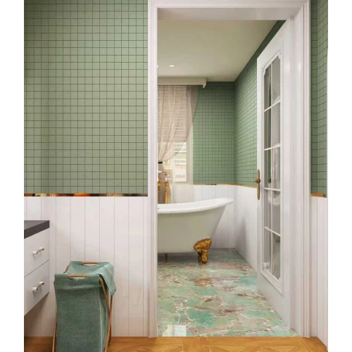 Мозаика Bonaparte Керамогранитная мозаика Arene olive 48х48 матовая оливковая 30,6х30,6 см