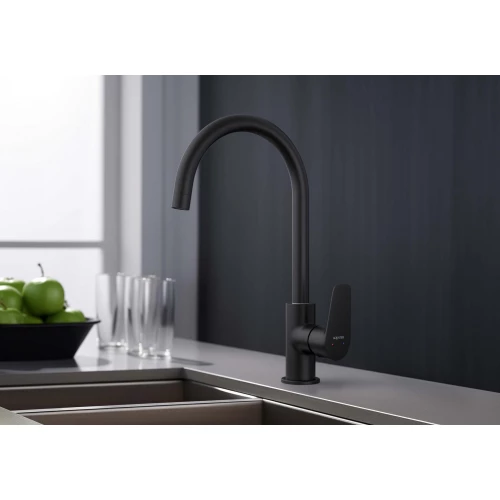 Смеситель для кухни Aquatek Бетта матовый черный AQ1182MB