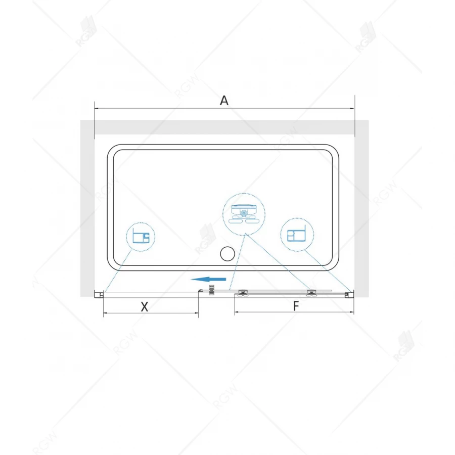 Душевая дверь RGW CL-14 32091411-11 1100 прозрачное