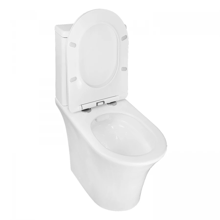 Унитаз-компакт Azario Vois напольный безободковый в комплекте с быстросъемным сиденьем микролифт AZ-1343В 38х64х78.5 см