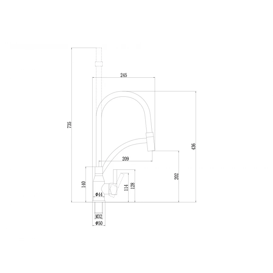 Смеситель Fmark для кухонной мойки FS8244A-04