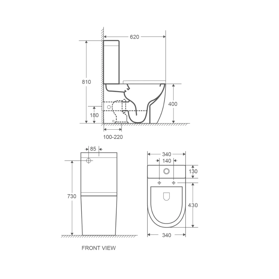 Унитаз-компакт напольный Azario Mitta безободковый в комплекте с бачком и сиденьем микролифт AZ-2128 62х34х81 см