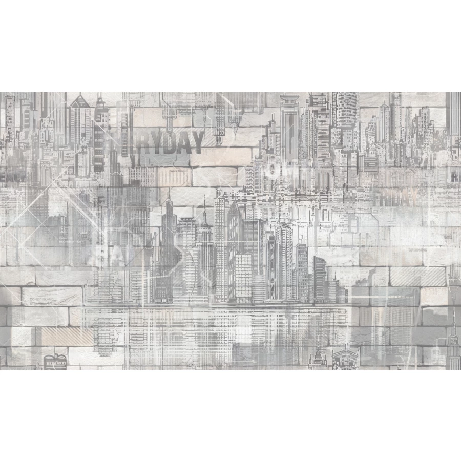Обои флизелиновые Palitra Life Manhattan серые PL71814-14 1,06х10,05 м