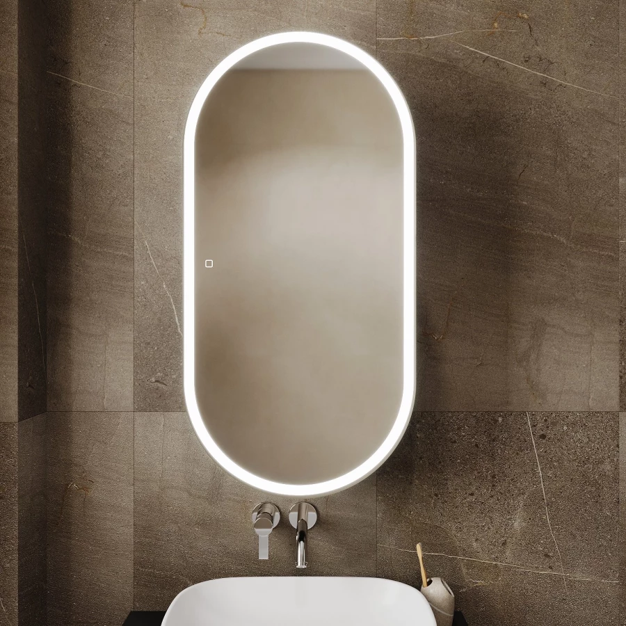 Зеркало-шкаф Silver Mirrors сенсорный выключатель Soho-BLACK LED-00002613 50x100 см