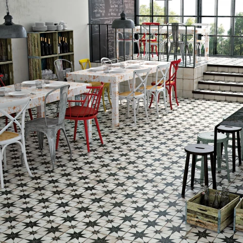 Керамическая плитка Peronda FS Star Black LT матовая бело-черная 0100338186 45х45 см