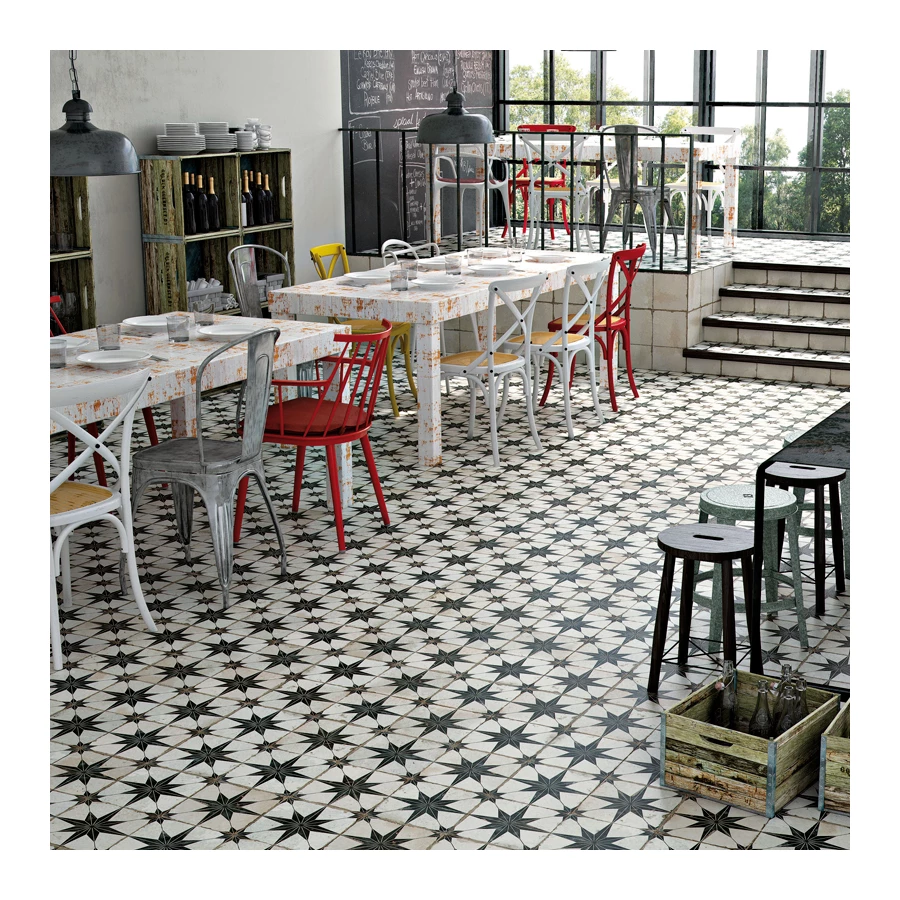 Керамическая плитка Peronda FS Star Black LT матовая бело-черная 0100338186 45х45 см