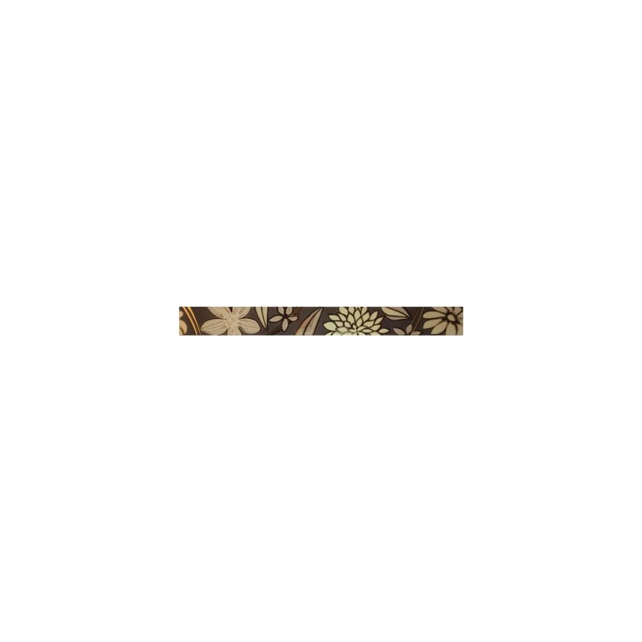 Бордюр Керами стеклянный Цветочная мелодия коричневый 4х40