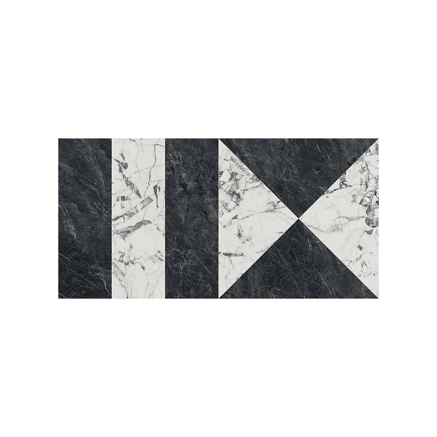 Керамогранит Kerama Marazzi Бьянко Неро белый чёрный лаппатированный SG565402R 60х119,5