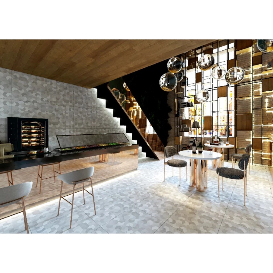 Керамический гранит Dako Chevron серый E-5017/MR 60х60 см