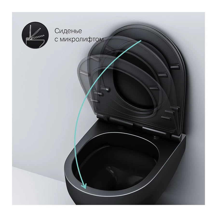 Набор подвесной унитаз с гигиеническим душем Am Pm Spirit V2.0 черный CK70H1103B