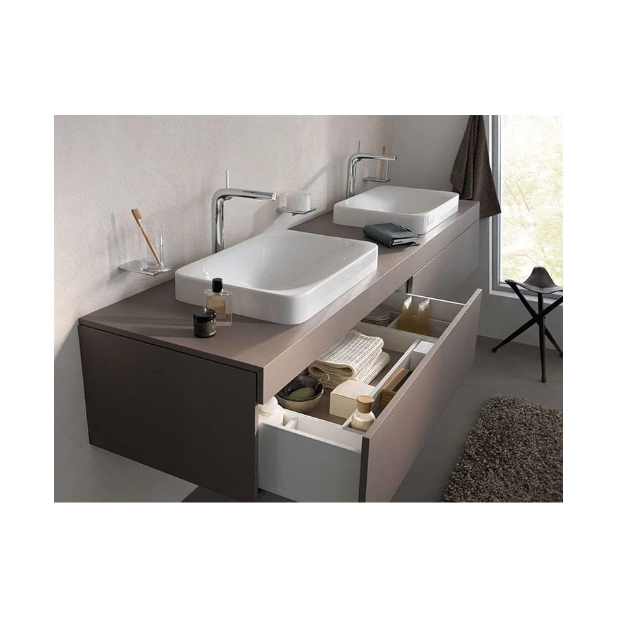 Керамический встраиваемый умывальник Keuco Edition 400 без отверстия под смеситель белый 31570317500 600*75 мм