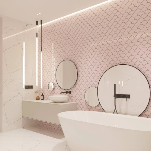 Мозаика Orro Mosaic Керамик Розовый Пион глянцевая розовая 27,3х25,9 см