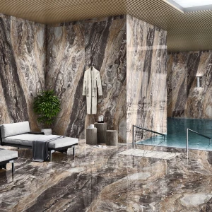 Керамогранит Neodom Titanium Amadeus Polished глянцевый коричневый N20341 280х120 см