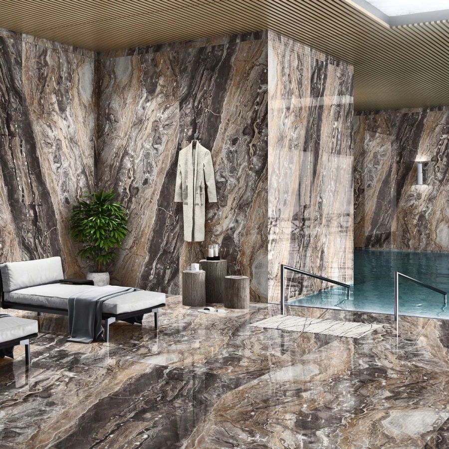 Керамогранит Neodom Titanium Amadeus Polished глянцевый коричневый N20341 280х120 см