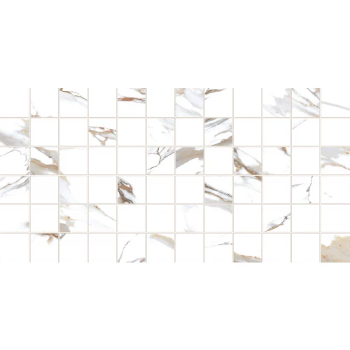 Плитка настенная ALMA Ceramica Дакота / Dakota рельефная глянцевая белая 8 мм TWU09DKT014 50х24,5 см