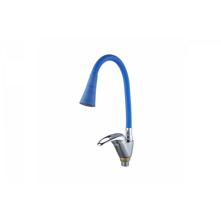 Смеситель для кухни Fashun с гибким изливом синий A4403+A7351