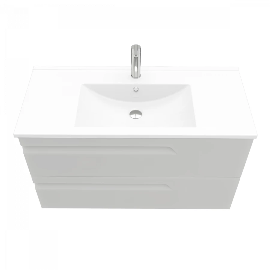 Тумба подвесная Atlas 100 под умывальник Creavit Su 100 кашемир матовый LA-WCAB-100-125