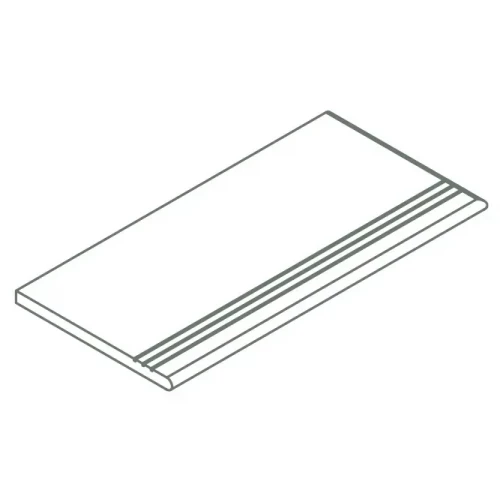 Ступень закругленная правая из керамогранита Italon Фоссил Х2 Блэк черная 620040000276 120х30 см