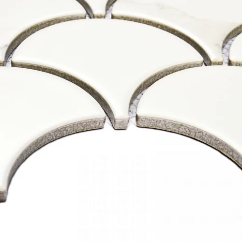 Мозаика Bonaparte Керамогранитная мозаика Calacatta-scale 74,4х70 глянцевая белая 25,5х21,9 см