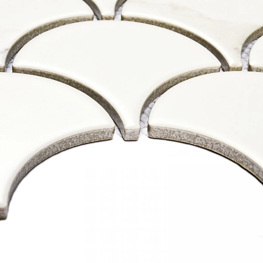 Мозаика Bonaparte Керамогранитная мозаика Calacatta-scale 74,4х70 глянцевая белая 25,5х21,9 см