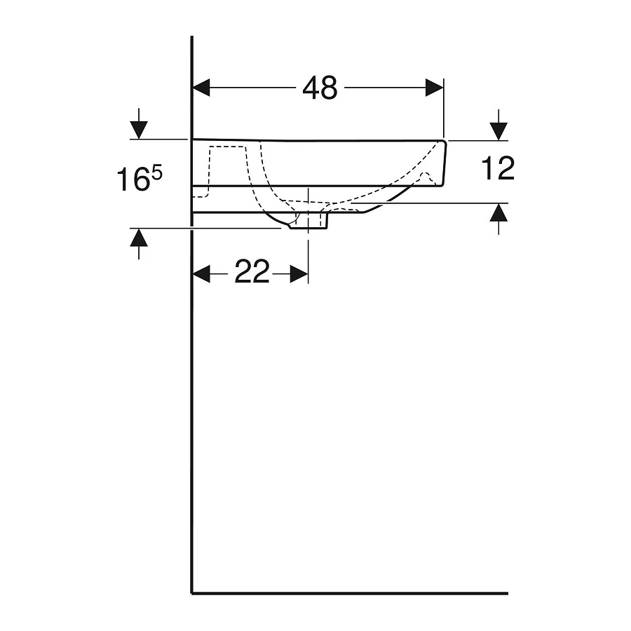 Раковина Geberit Smyle Square 500.251.01.1 90x48 см