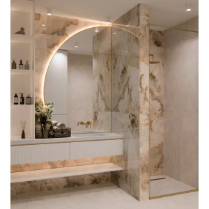 Керамогранит Arcadia Ceramica Invisible Onyx Full Polished глянцевый коричневый FP1004-A 120х60 см