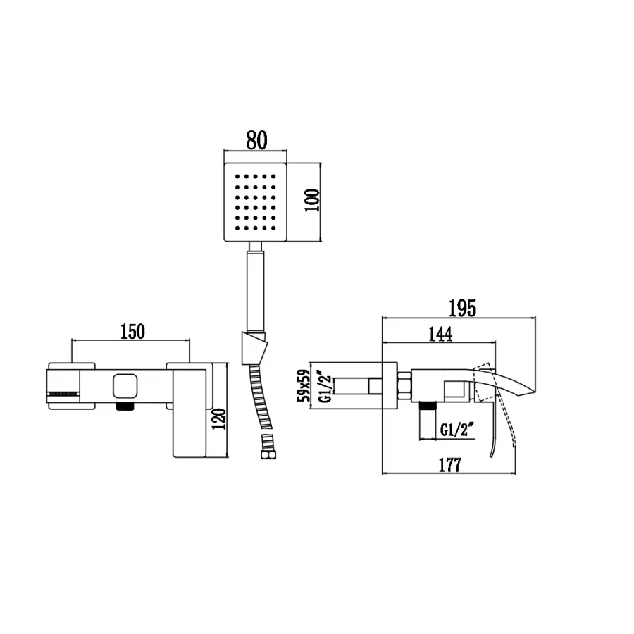 Смеситель для ванны Fmark FS8624-1 сатин