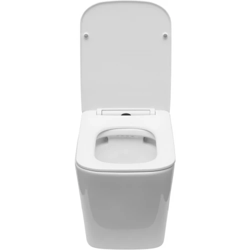 Унитаз подвесной безободковый Creto Logan L4 с крышкой сиденьем микролифт белый 1004-001-L2W