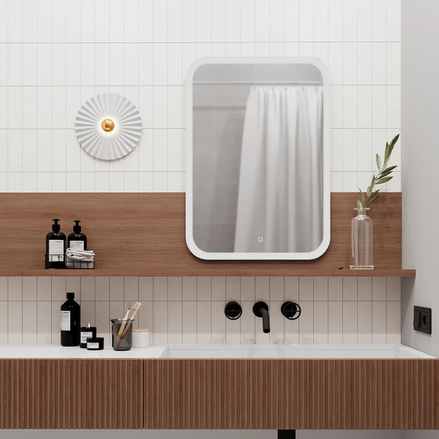 Зеркало MixLine Стив сенсорный выключатель светодиодная подсветка 553261 50.5x75 см