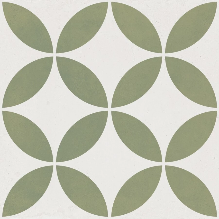 Керамогранит Harmony Peronda Mayari Green Petals LT матовый зеленый 3386037798 22,3х22,3 см