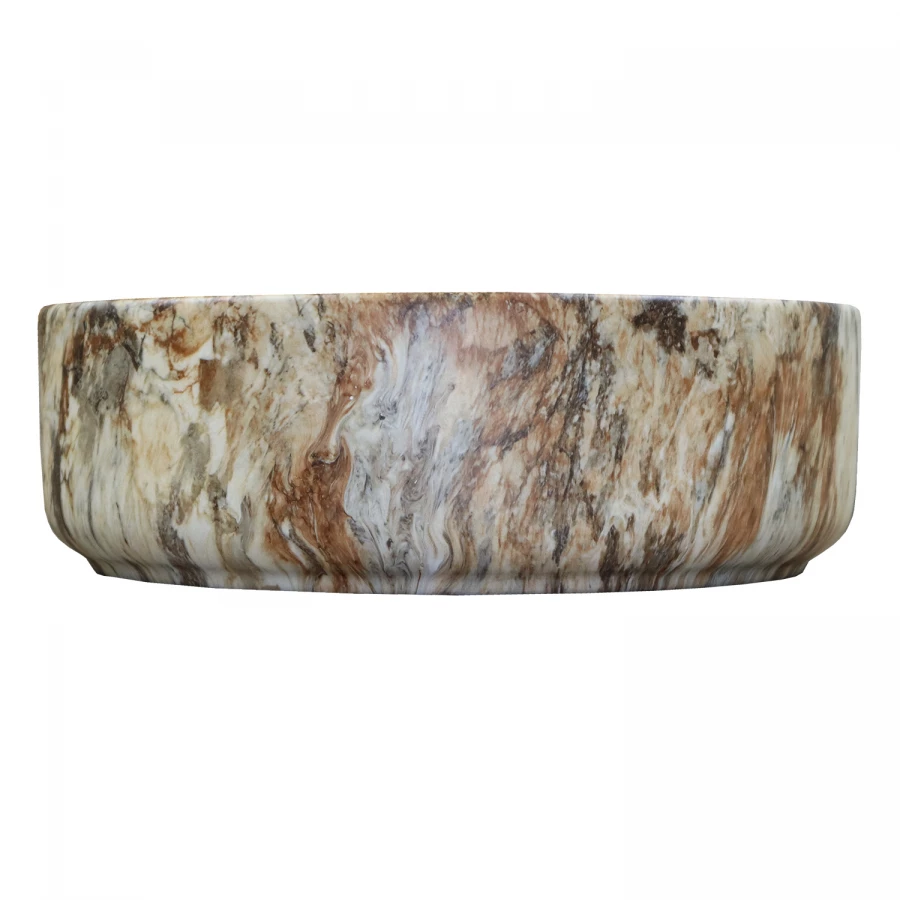 Раковина-чаша Azario накладная круглая коричневый мраморный AZ-3134-M830 35.5х35.5х12 см