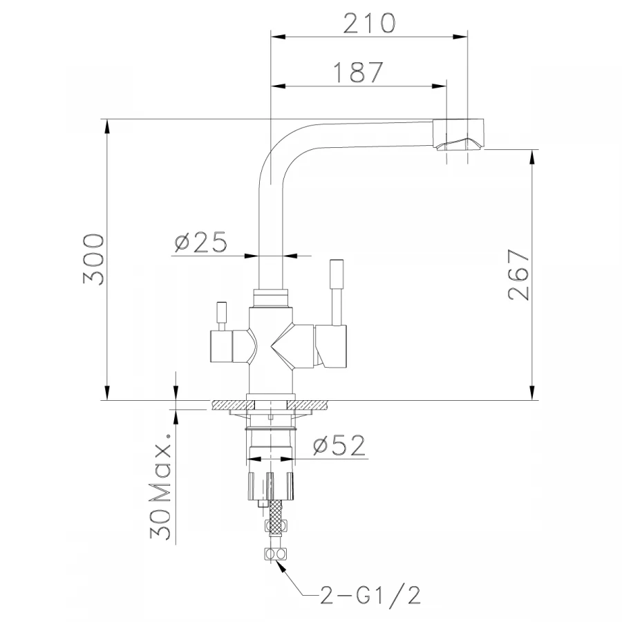 Смеситель для кухонной мойки Lemark Expert LM5061S хром матовый