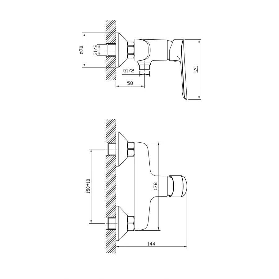 Смеситель для ванны Esko Lagos Black без аксессуаров LG80B