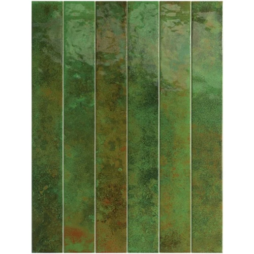 Плитка керамическая Equipe Бали Греен / Bali Green глянцевая зеленая 31546 40х5 см