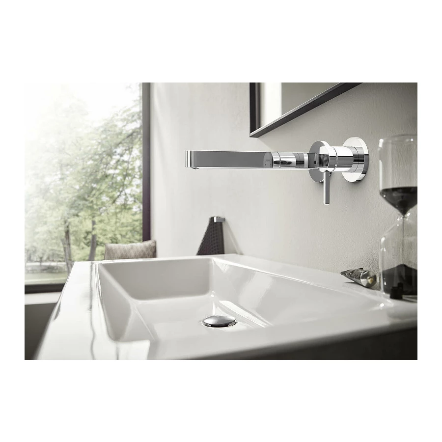 Смеситель для раковины Hansgrohe Finoris однорычажный скрытого монтажа настенный с изливом 22,8 см хром 76050000