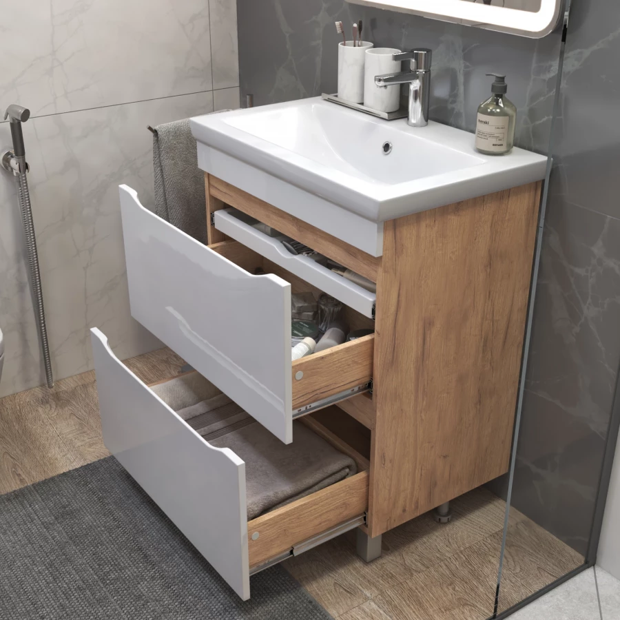 Тумба под раковину Vigo Grani 700-0-2 дуб золотой 202 дуб золотой