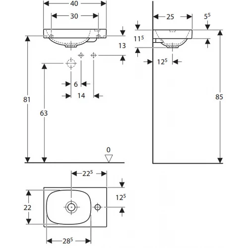 Раковина Geberit Acanto 500.635.01.2 40x25 см