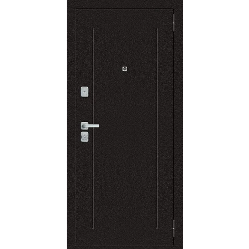 Входная дверь Bravo Любо Мини/BChrome 190x86 Антик Медный/Cappuccino Melinga правое открывание