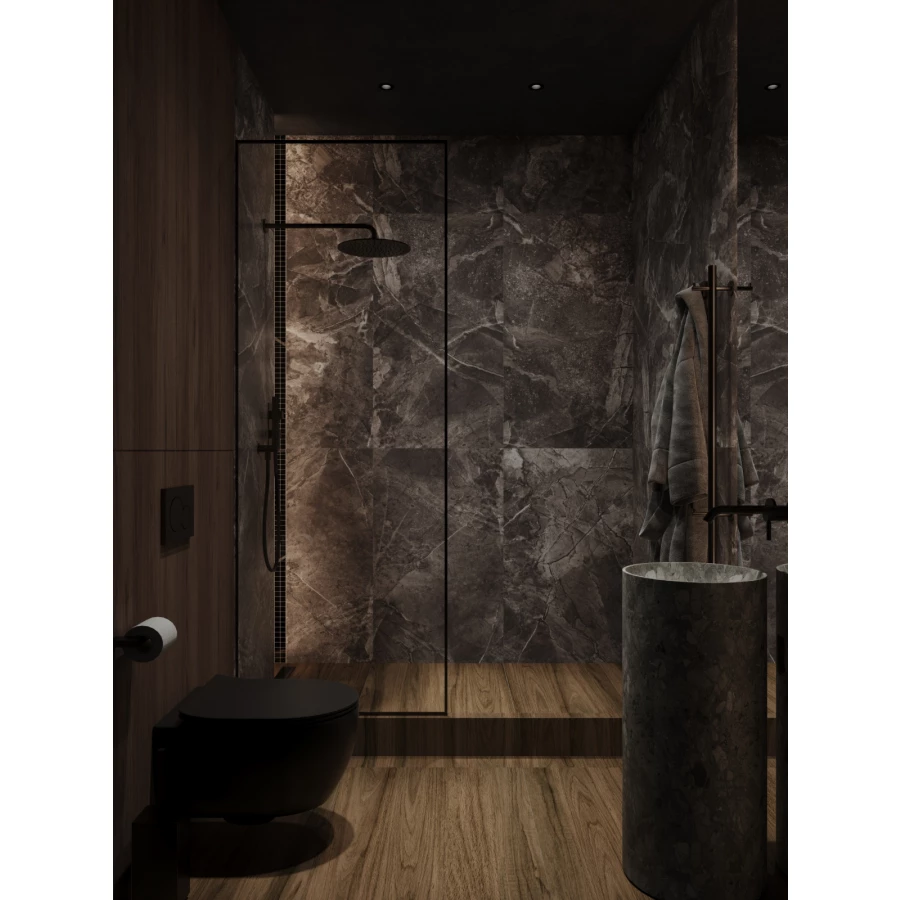 Керамогранит Bonaparte Arles Dark Grey Pol Rect серый 120х60 см