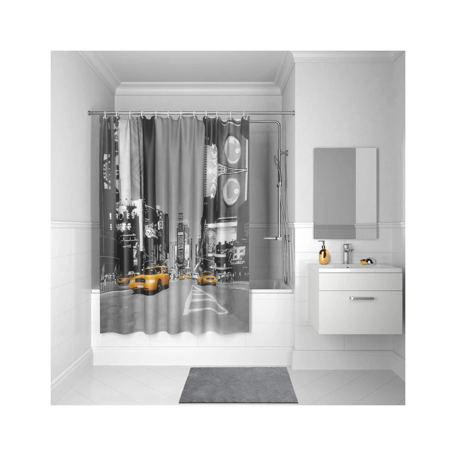 Штора для ванной комнаты Iddis Basic B24P218i11 серый 200*180 см