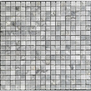 Мозаика Pixel mosaic Мрамор Ice Grey чип 15х15 мм сетка Полированная PIX 334 30,5х30,5 см