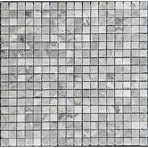 Мозаика Pixel mosaic Мрамор Ice Grey чип 15х15 мм сетка Полированная PIX 334 30,5х30,5 см