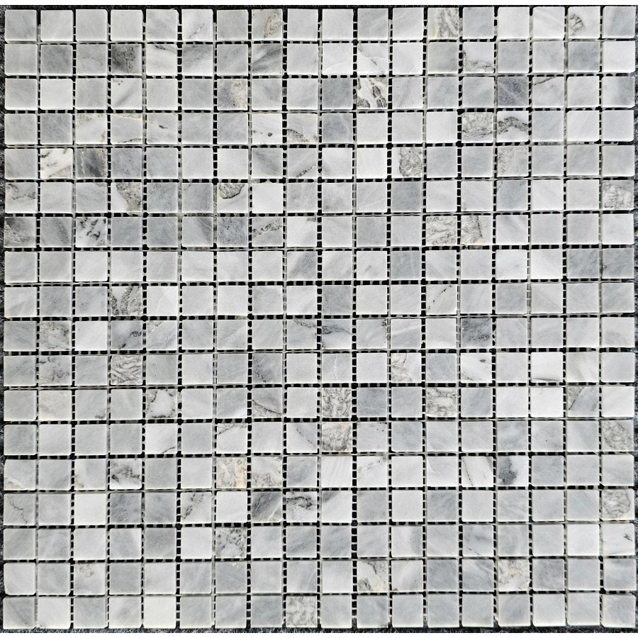 Мозаика Pixel mosaic Мрамор Ice Grey чип 15х15 мм сетка Полированная PIX 334 30,5х30,5 см