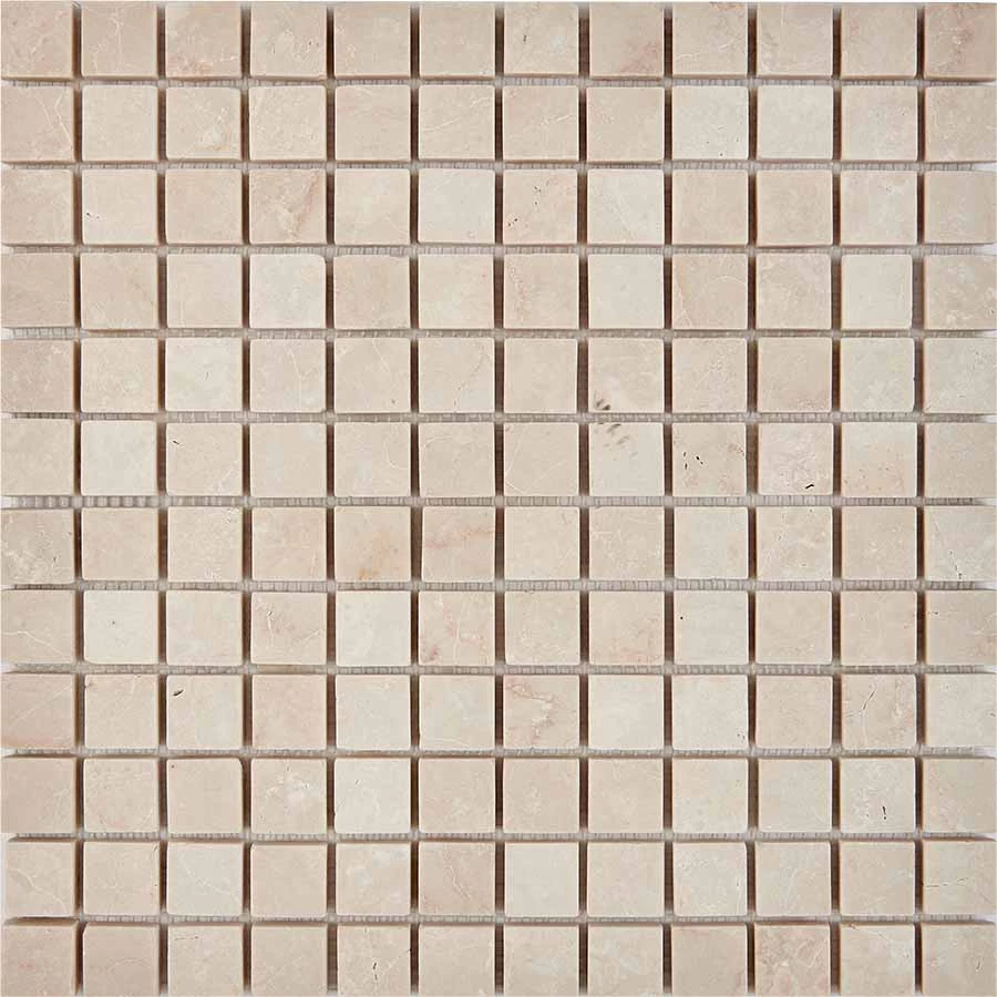 Мозаика Pixel mosaic Мрамор Cream marfil чип 23x23 мм сетка Матовая Pix235 30,5х30,5 см