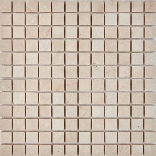 Мозаика Pixel mosaic Мрамор Cream marfil чип 23x23 мм сетка Матовая Pix235 30,5х30,5 см