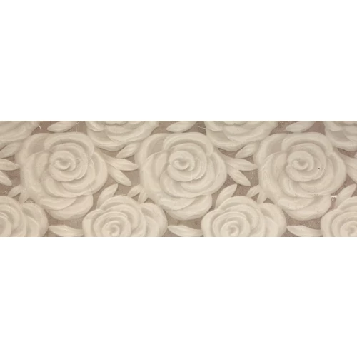 Плитка настенная Porcelanite Dos 9535 Rectificado Crema Relieve Rose матовая бежевая 90х30 см